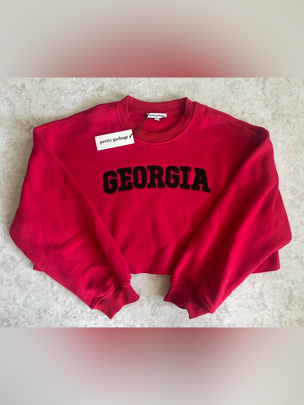 Georgia Red Womens Cropped Crewneck Sweatshirt - NWT